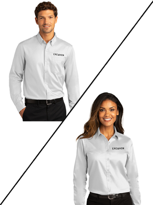 Erewhon Employee White Long Sleeve Twill Button-Down Shirt